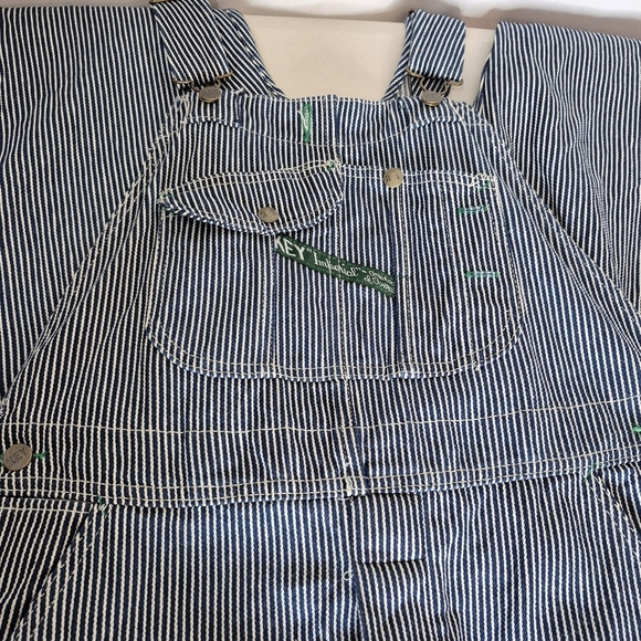 Key Imperial Pinstripe Denim Bib Pocket Overalls Button Fly  - Size 34/34 - Picture 6 of 16